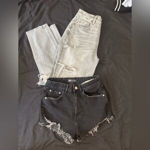 Zara Denim Bundle | Size 4 | Distressed Jeans + High Rise Shorts